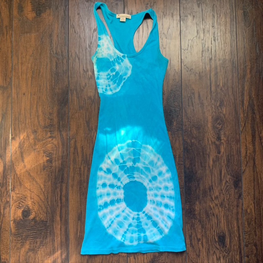Forever 21 Turquoise Blue Tie-Dye Racerback Mini Dress